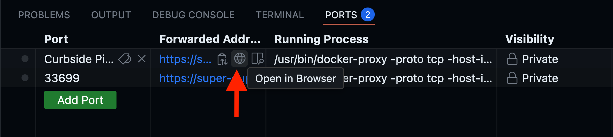 Codespaces Click On Port
