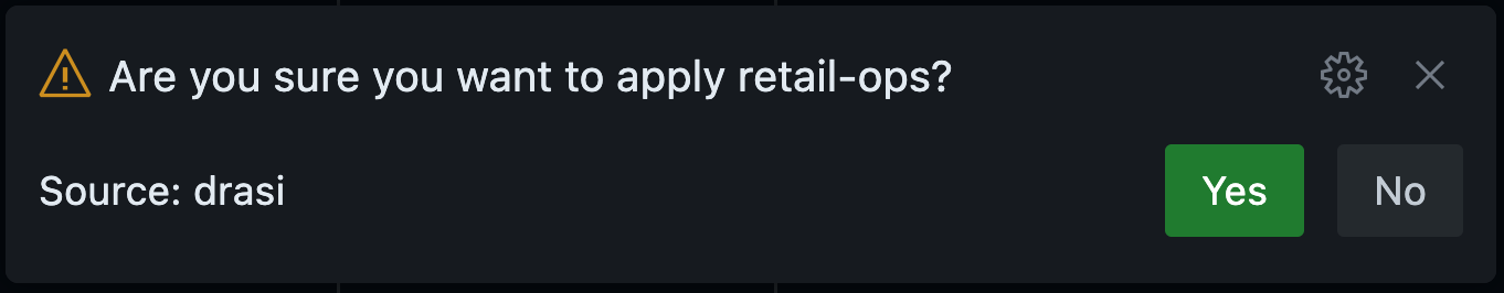 VS Code popup confirming deployment of retail-ops source