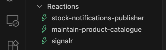 All reactions are now available and running as indicated by green color in the extension.